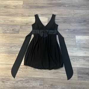 Taboo Dress Sz M Black Y2K Babydoll Bow Prom Whimsigoth Fairy Grunge Party Vtg